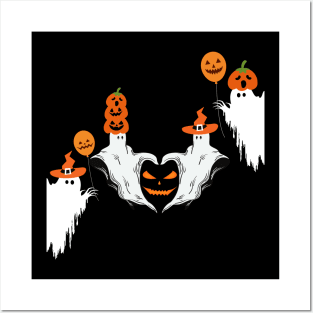 haloween with pumpkin Posters and Art